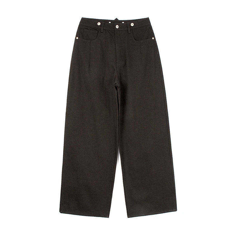 wide leg twill pants